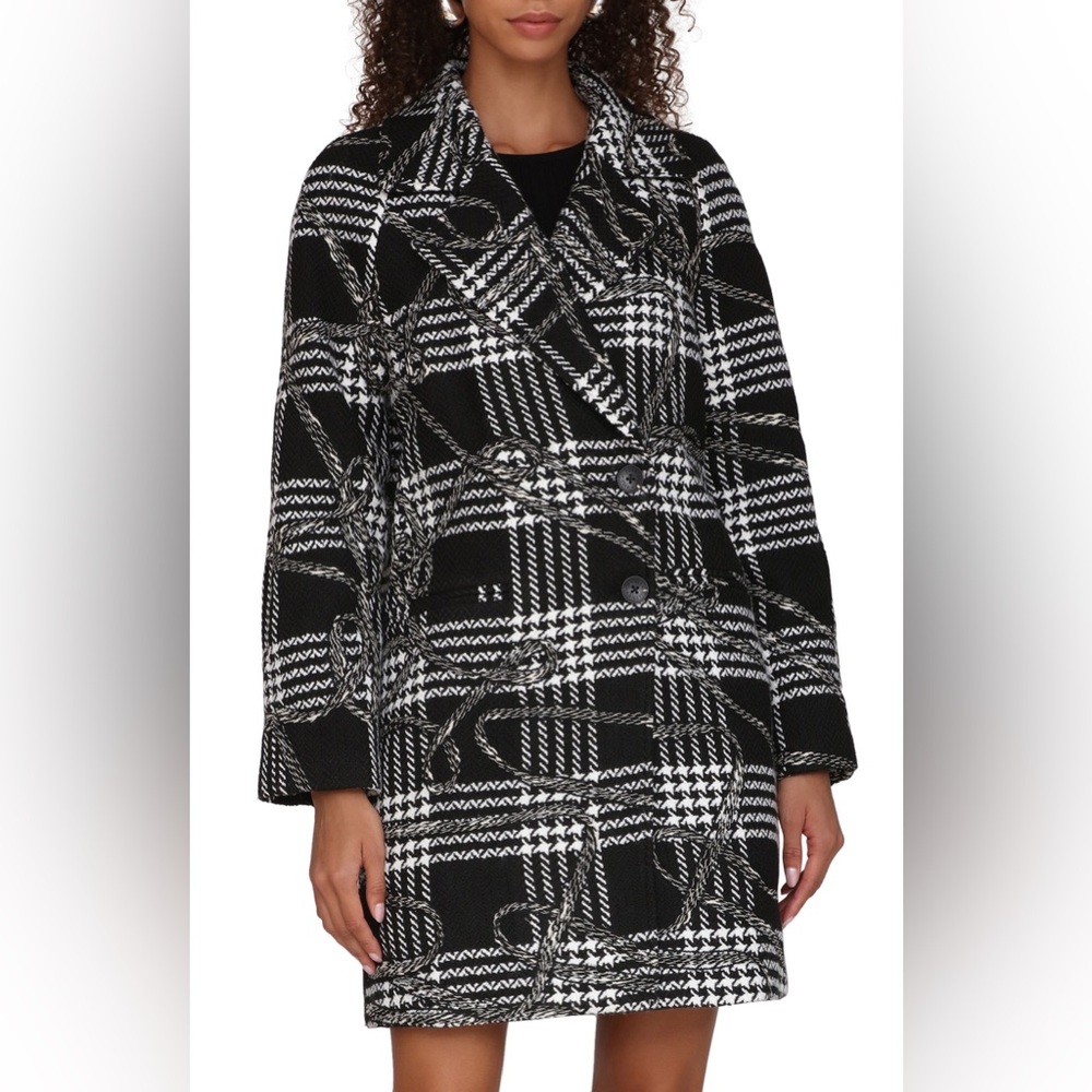 AVEC LES FILLES Raglan Sleeve Walker Coat Jacket Black Nautical XS S M L XL NWT